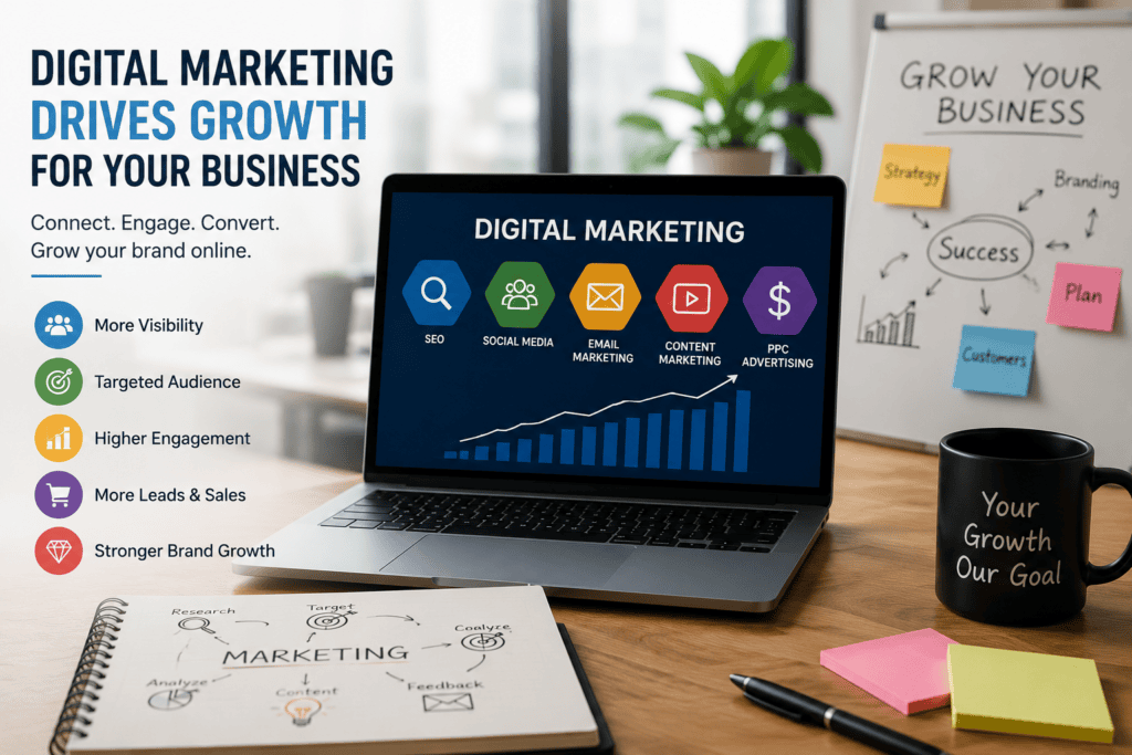 How Digital Marketing Helps to Grow Your Business with SEO, Social Media, and Online Marketing